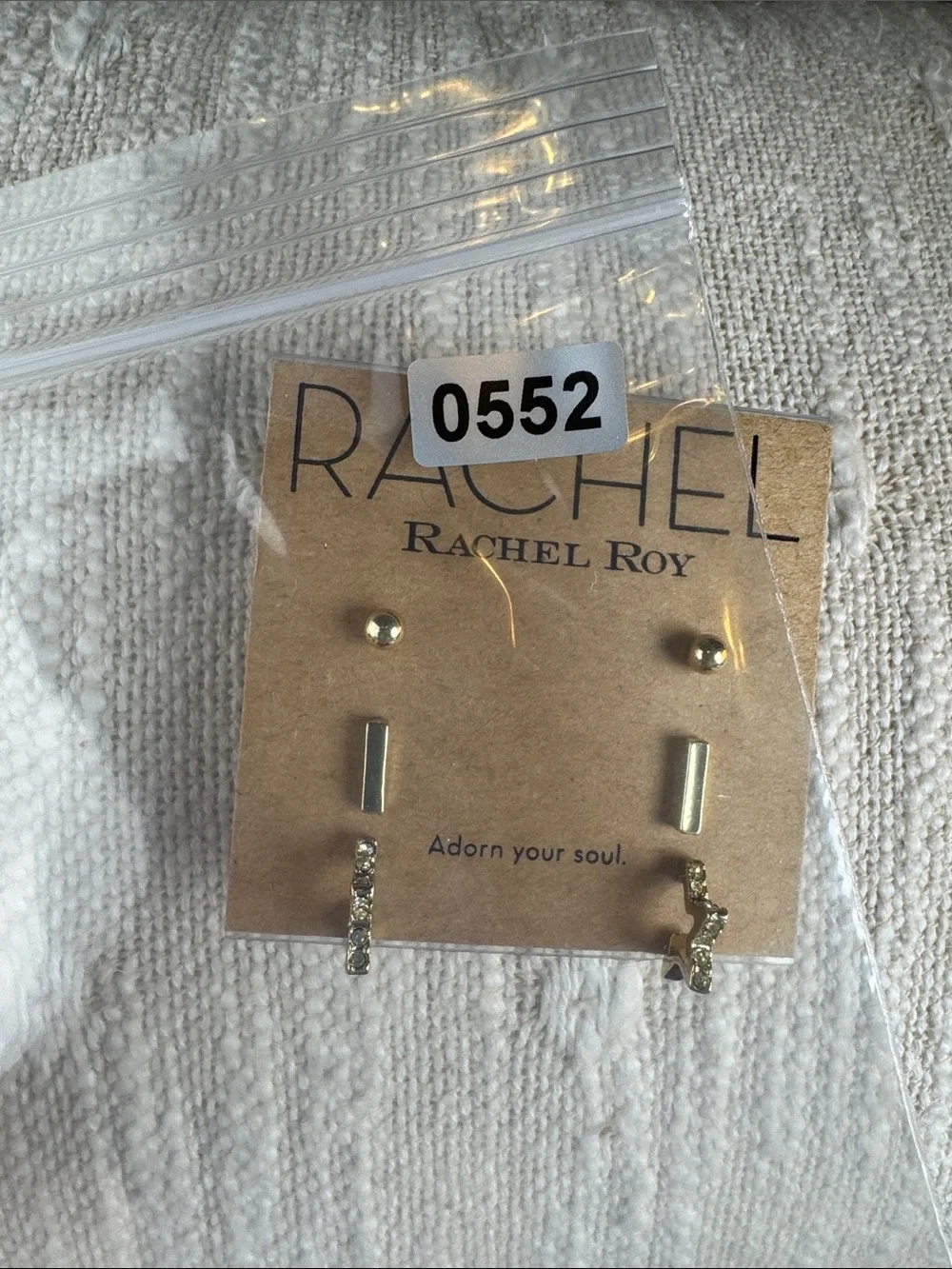 0552-Rachel‎ Roy Gold Earring Set - 3 Pairs